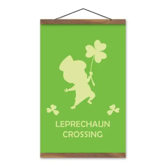 Leprechaun Crossing 12" x 18" Teak Hanging Canvas {1}