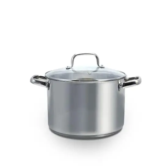Oster Adenmore 8qt. Stainless Steel Stock Pot With Tempered Glass Lid {5}