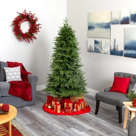 6.5ft. Pre-Lit Vancouver Fir Natural Look Artificial Christmas Tree, Clear LED Lights {8}