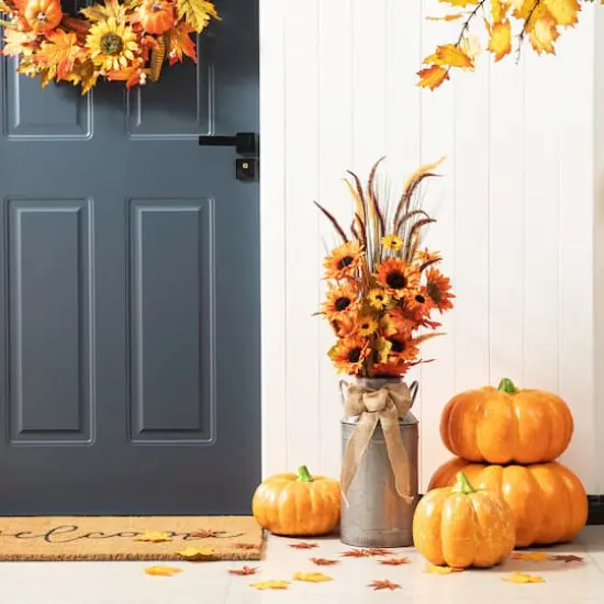 Glitzhome&reg; 39.75" Fall Sunflower Leaf Potted Tree {3}