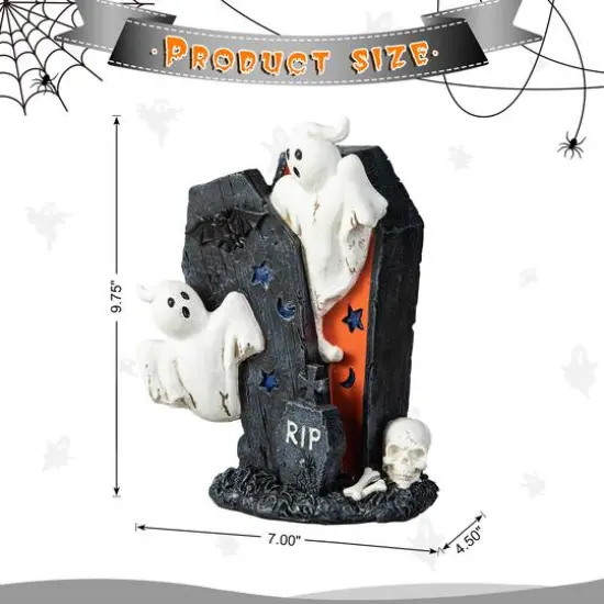 Glitzhome&reg; 9.75" Halloween Ghost Gravestone Table D&eacute;cor {9}