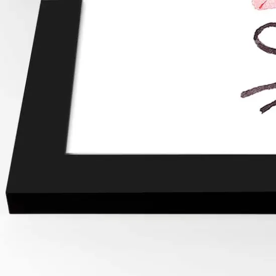 Valentine's Balloon & Note Black Framed Print Under Plexiglass {3}