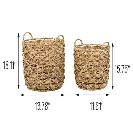 Honey Can Do Natural Round Decorative Wicker Basket Set {4}