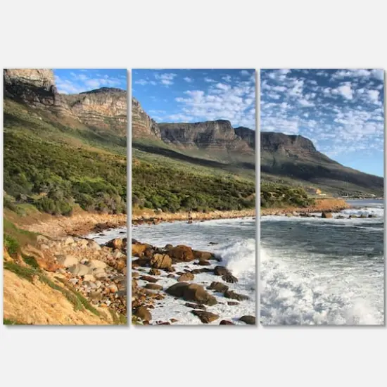 Designart - Beautiful South African Seashore - Large Seashore Canvas Print {1}