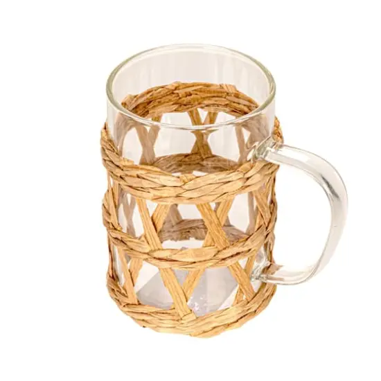 Hello Honey&reg; 10oz. Clear Glass Mugs with Natural Woven Sleeves, 12ct. {5}