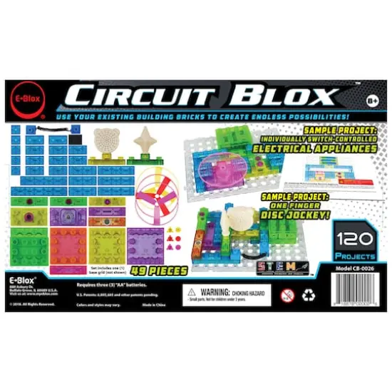 E-Blox&reg; Circuit Blox&trade; 120 Project Circuit Board Building Block Set, 49 Pieces {4}