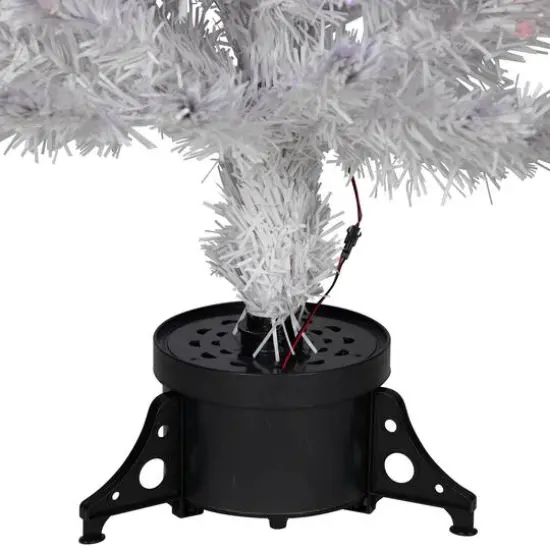 4ft. Pre-Lit Medium White Iridescent Fiber Optic Artificial Christmas Tree with Blue LED Lights {8}