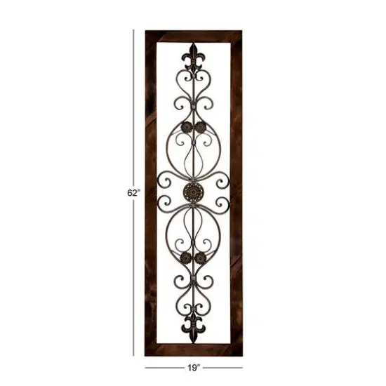 62" Brown Metal Rustic Wall D&eacute;cor {8}