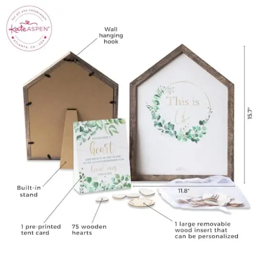 Kate Aspen&reg; Modern Rustic House Shape Wedding Guest Book Alternative {7}