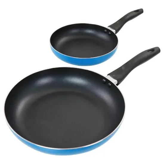 Gibson Home&reg; 8" & 10'' Blue Aluminum Frying Pan Set {1}