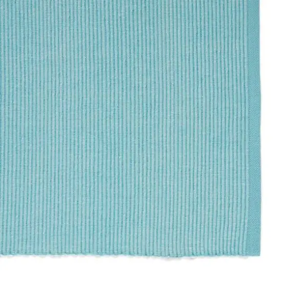 DII&reg; 2-Tone Ribbed Placemats, 6ct. Aqua and white {8}