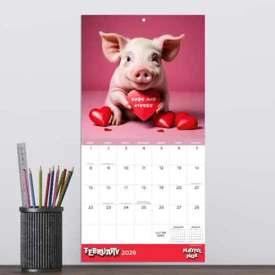 2026 Playful Pigs Mini Calendar {4}