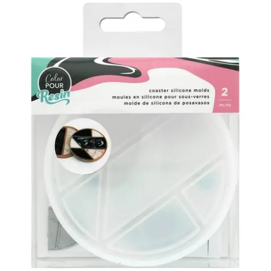 Color Pour Resin Coasters Silicone Molds, 2ct. {1}