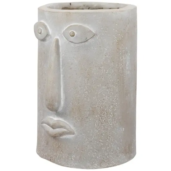 12.25" Abstract Face Ceramic Outdoor Garden Planter {6}