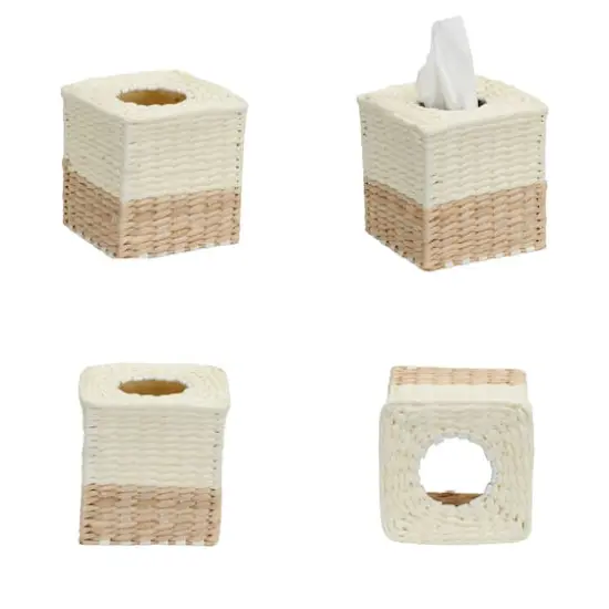 Household Essentials Wicker Bathroom Accessories Set White {9}