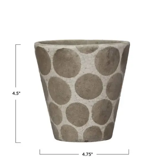 5'' Terra-Cotta Planter with Wax Relief Dots {5}