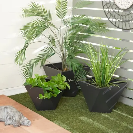 Grey Modern Planter, Set of 3" 18", 16", 15" {9}