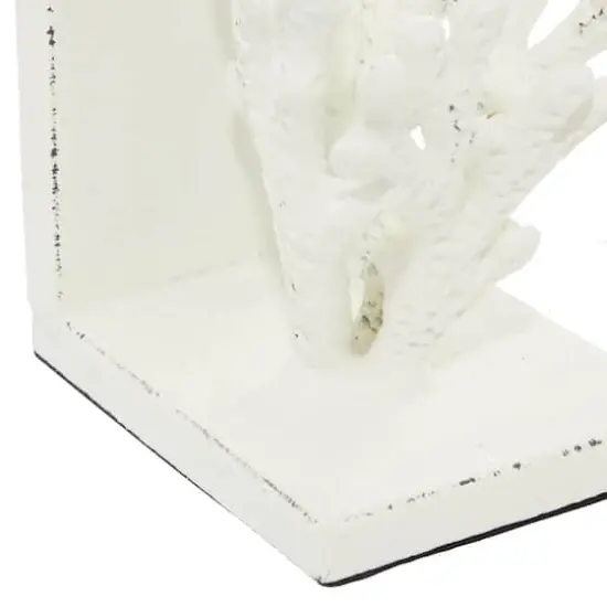 7" Coral Metal Bookend Set White {5}