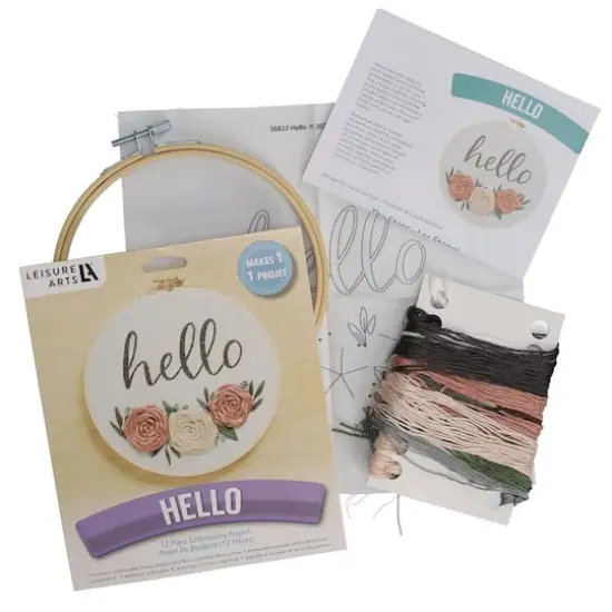 Leisure Arts&reg; 6" Hello Embroidery Kit {4}
