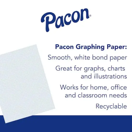 Pacon&reg; 8" x 10.5" Graphing Paper, 6 Packs of 80 Sheets {4}