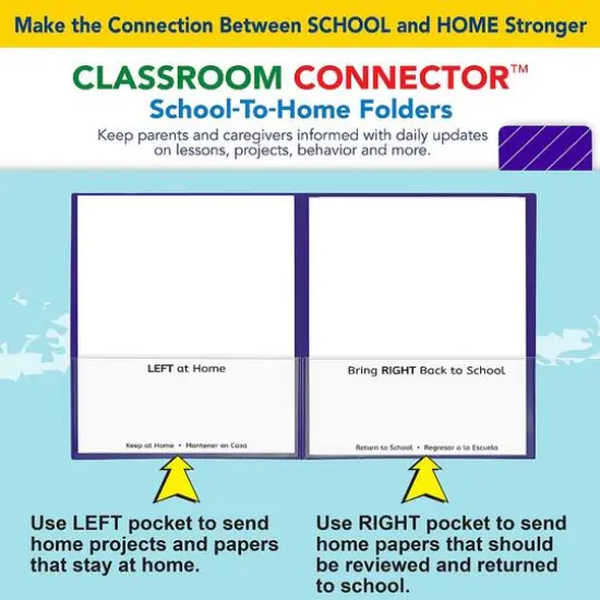 C-Line&reg; Classroom Connector&trade; Purple School-To-Home Folders, 25ct. {6}