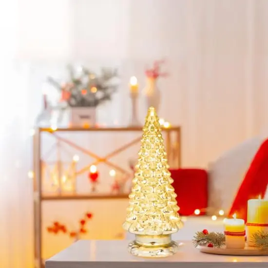Mr. Christmas 16" Mercury Glass Tree with Twinkling Lights  {3}