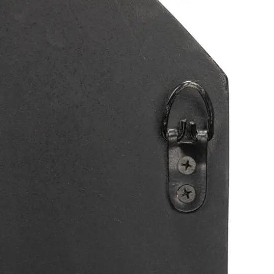 Hello Honey&reg; Black Hexagonal Carved Wood Framed Wall Mirror {8}