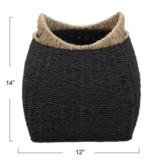 Household Essentials Black Basket with Handles {7}