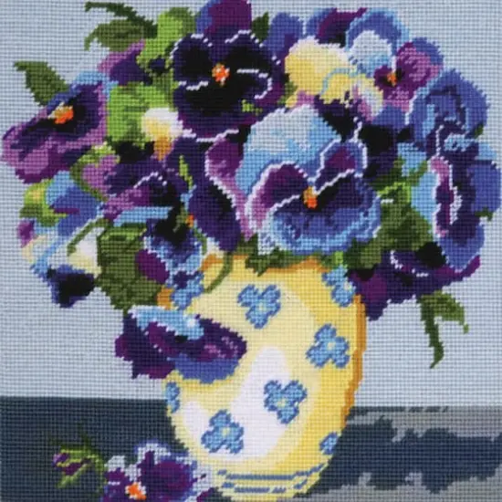 Design Works&trade; Pansies Needlepoint Kit {3}