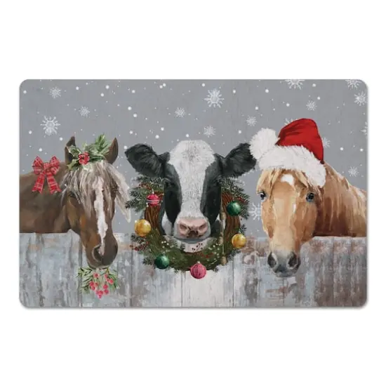 Holiday Barn Animals Floor Mat {1}