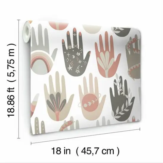 RoomMates Hamsa Peel & Stick Wallpaper Gray/White {8}