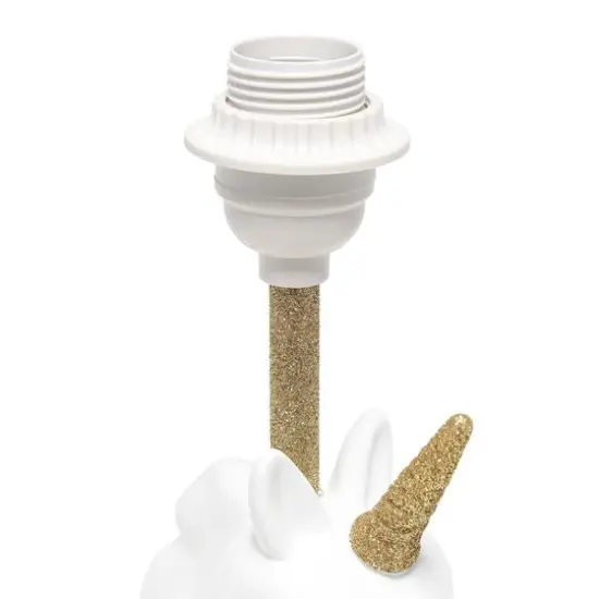 Simple Designs 15.5" Unicorn Table Lamp White/Gold Glitter {7}