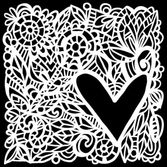 The Crafter's Workshop Love Frame Stencil, 6'' x 6'' {1}