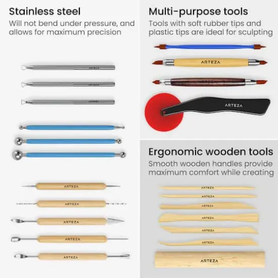 Arteza&reg; 22-Piece Sculpting Tools Set {5}