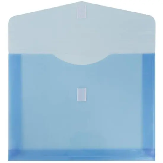 JAM Paper 9.75" x 13" Plastic Hook & Loop Closure Envelopes, 12ct. Blue {4}