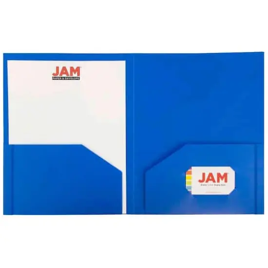 JAM Paper Primary Color Heavy Duty Plastic 2-Pocket School Folders, 6ct. {5}