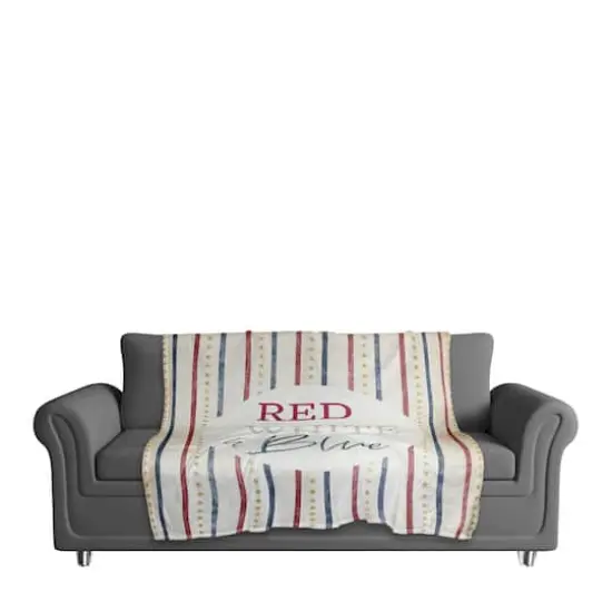 Red, White & Blue Coral Fleece Blanket {4}