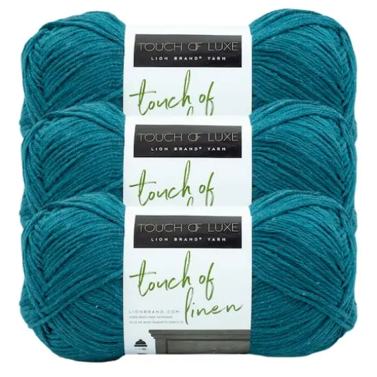 3 Pack Lion Brand&reg; Touch of Linen Yarn Peacock {1}