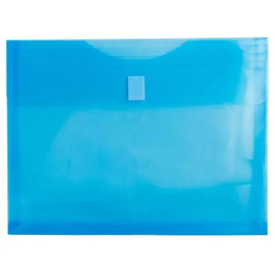 JAM Paper 11.625" x 9.625" Blue Plastic Expansion Hook & Loop Closure Envelopes, 6ct. {1}