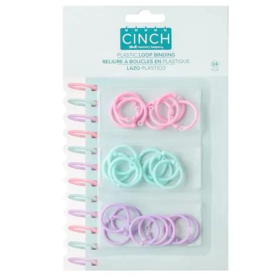 We R Memory Keepers® Cinch Pink, Lilac & Blue Plastic Loop Binding, 24ct. {1}