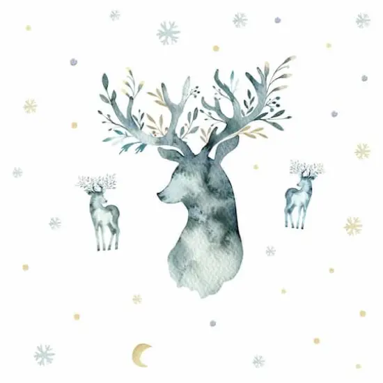 RoomMates Watercolor Winter Deer Peel & Stick Giant Decals {1}