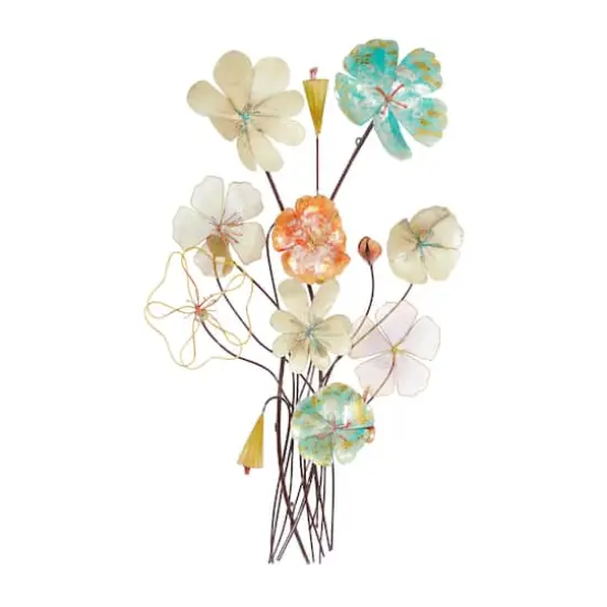 37" Multicolor Metal Eclectic Floral Wall D&eacute;cor {3}
