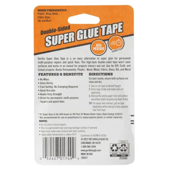 Gorilla&reg; 20ft. Double-Sided Super Glue Tape {6}