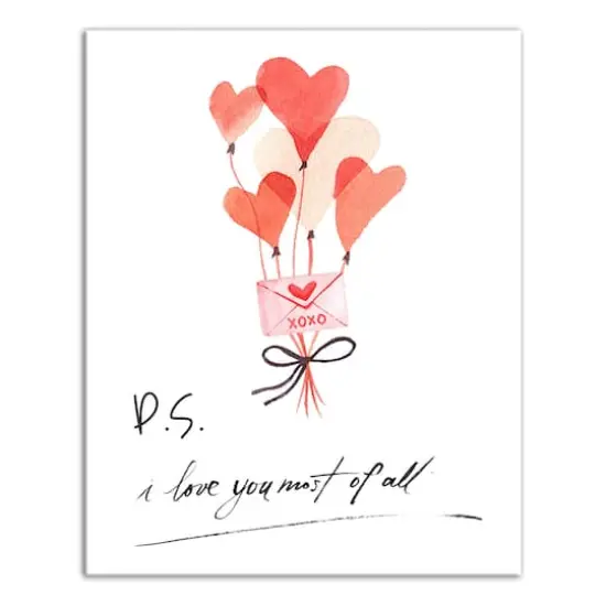 Valentines Balloons 16" x 20" Canvas Wall Art {1}