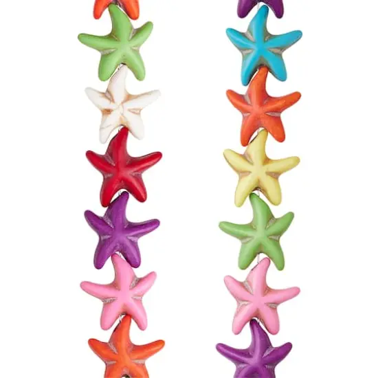 Multicolor Howlite Starfish Beads, 14mm by Bead Landing&trade; {1}