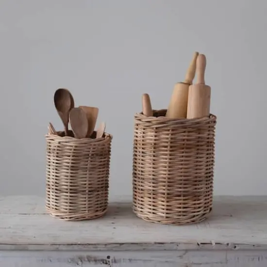 Hello Honey&reg; Natural Hand-Woven Wicker Basket Set {3}