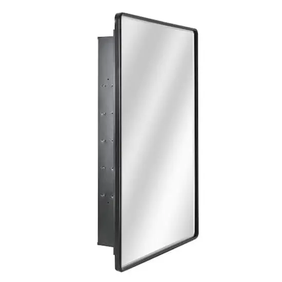 Head West Black Metal Medicine Cabinet with Beveled Mirror {1}