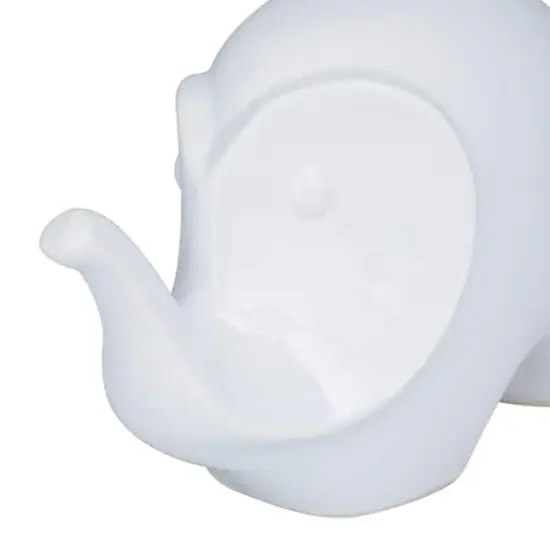 Set of 2 White Stoneware Contemporary Sculpture, 7", 6" {4}