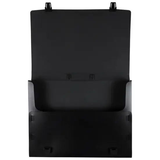 JAM Paper Black Plastic Portfolio File Carry Case with Handles {4}