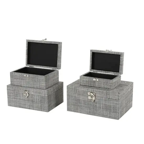 Fabric Decorative Storage Box Set Gray {4}